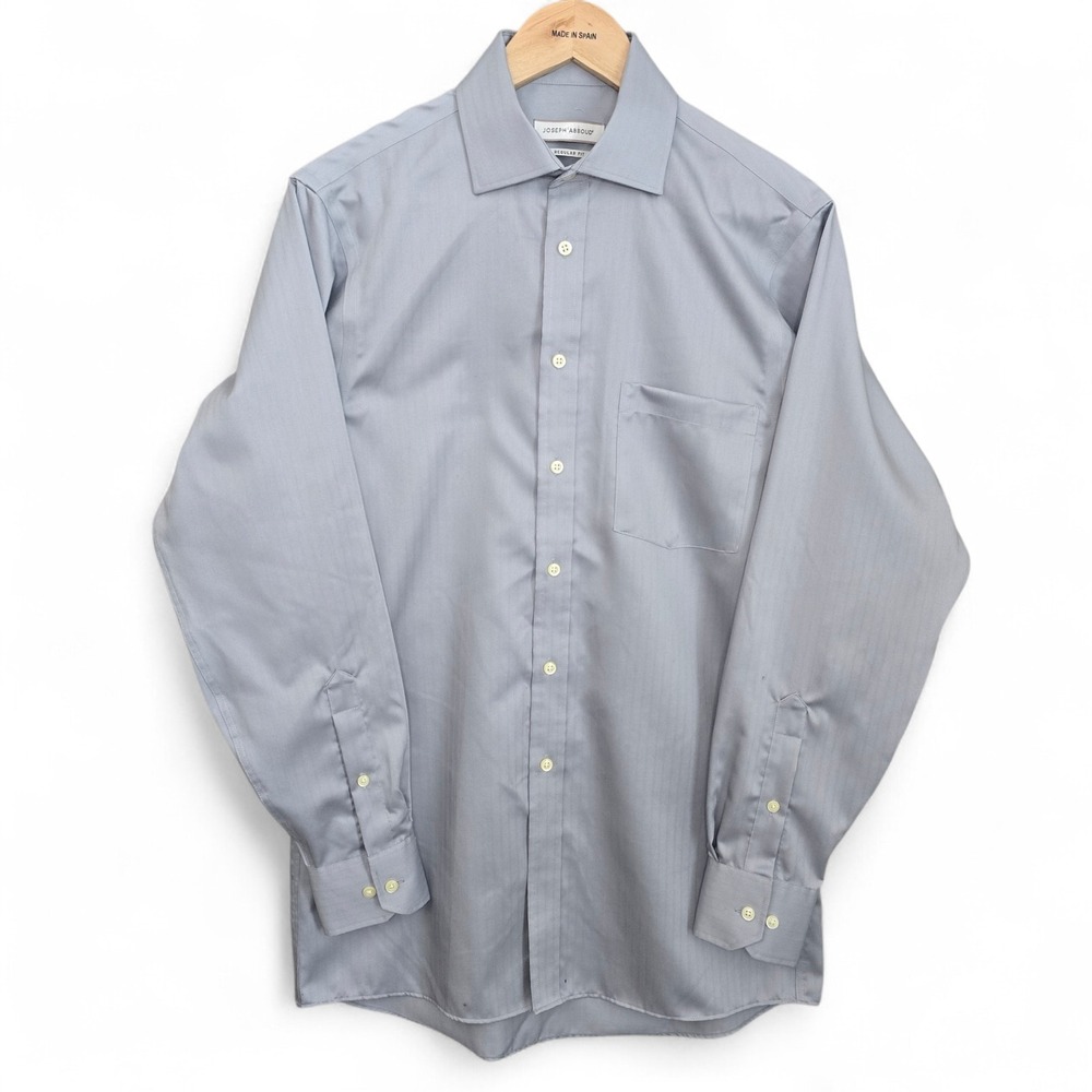 Joseph Abboud Dress Shirt Mens 14.5 32/33 Gray Button Up Non Iron Regular Fit